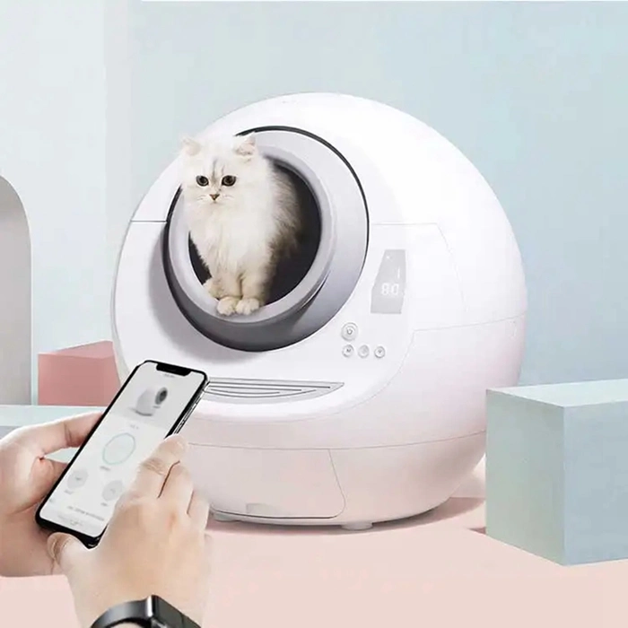 Pet Kitty Multi Setting Intelligent Control Cat Litter Tray Box Smart Button Auto Cleaning Cat Litter Box Toilet Data Record Automatic Cleaning Cat Litter Box