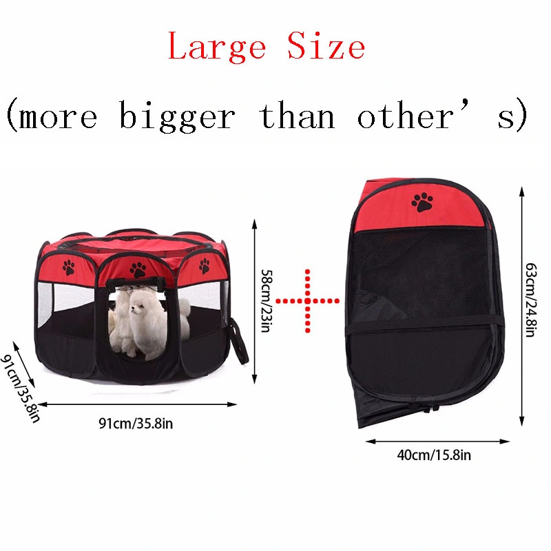 Octagonal Portable Outdoor Kennels Fences Pet Tent Houses Small Large Dogs Foldable Dog Crate