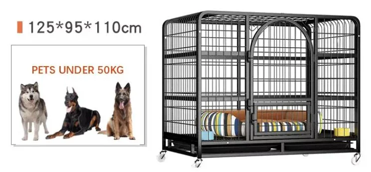 Wholesale Black Metal Pet Dog Kennels Crate Durable Outdoor Large Folding Pet Dog Cage for Sale