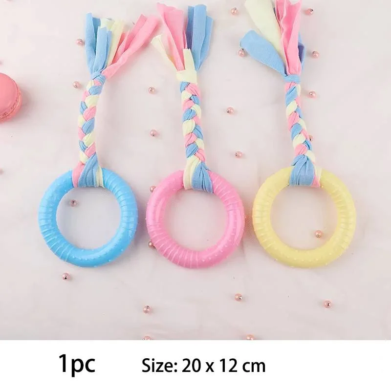 Pet Dog Toys for Small Dog Chews TPR Knot Toys Bite Resistant Molar Teeth Cleaning Dog Training Toy