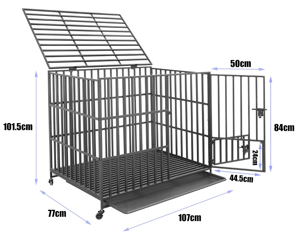 Dog Heavy Duty Cages Pet Cage with Wheels &amp; Tray