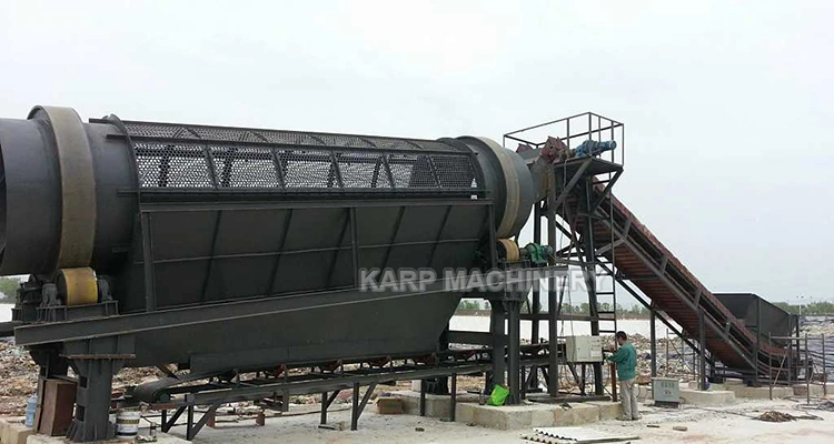 Organic Fertilizer Drum Sieve Compost Trommel Screen Sieving Machine