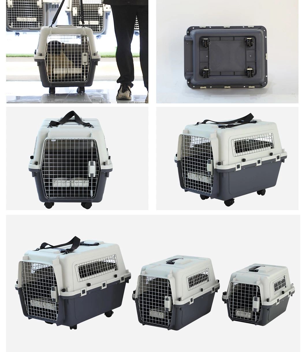 Portable Dog Indoor/Outdoor Iata Airline Pet Cages Folding Large Kennel Breathable Travel Carrier Air Box Pet Cage