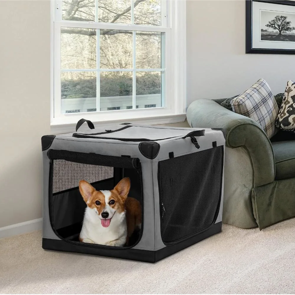 Collapsible Portable Amazon Hot Selling Soft Sided Dog Crate with Strong Steel Frame