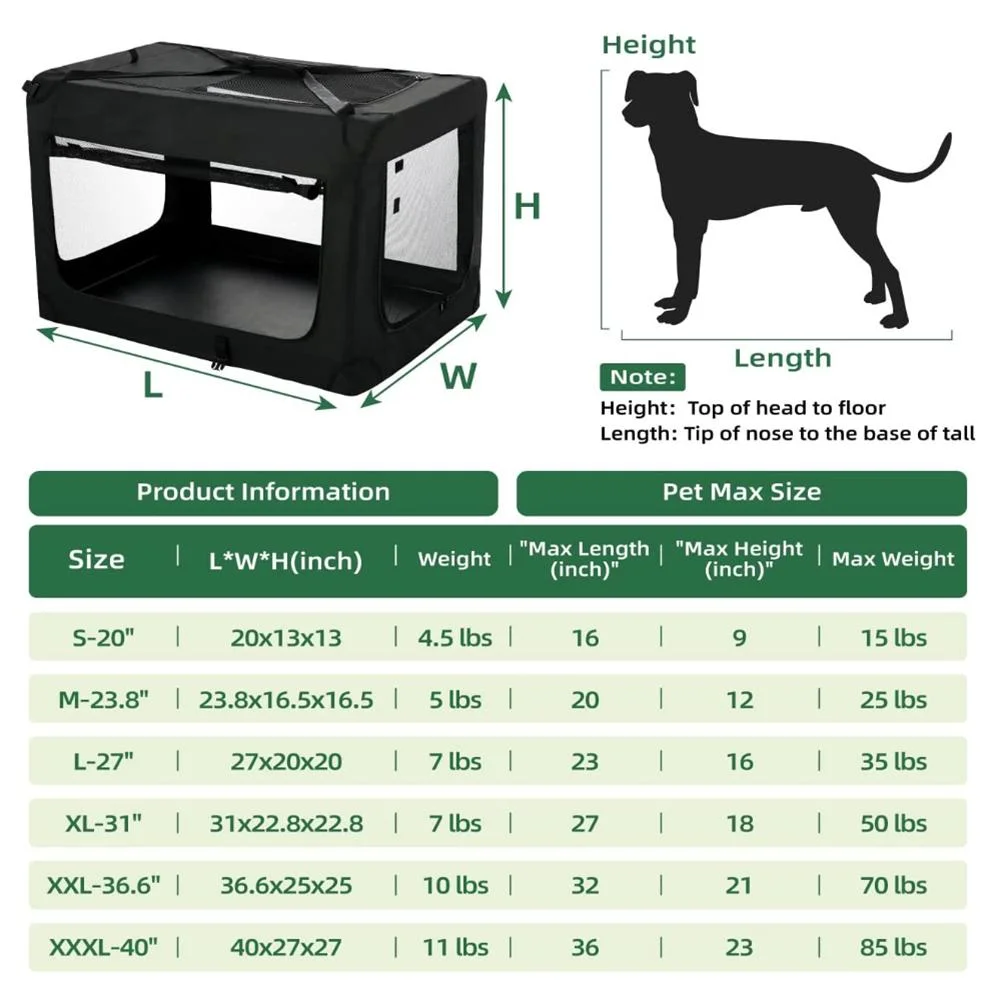 High Quality Portable 3-Door Travel Dog Crate for Indoor &amp; Outdoor