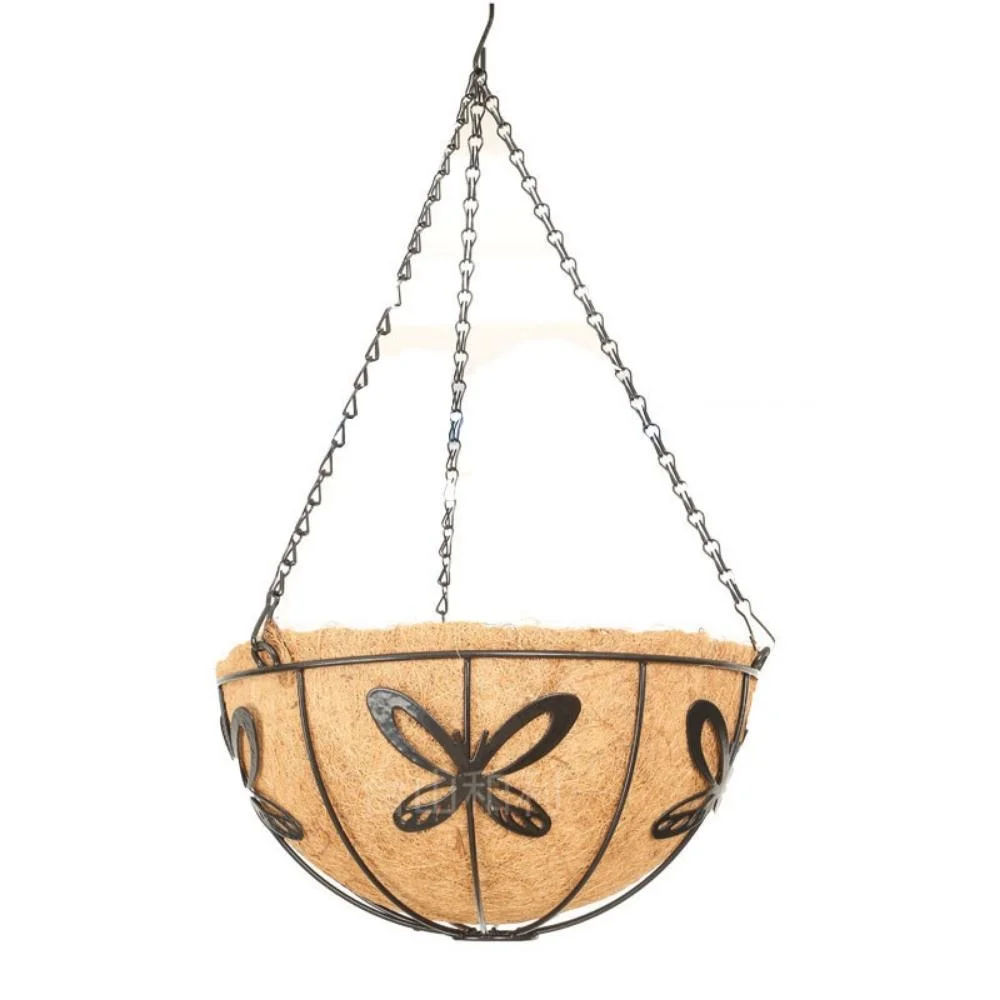 Hanging Flower Basket Coconut Coir Husk Flower Pot Indoor Outdoor Hanging Plant Pot Wyz19669