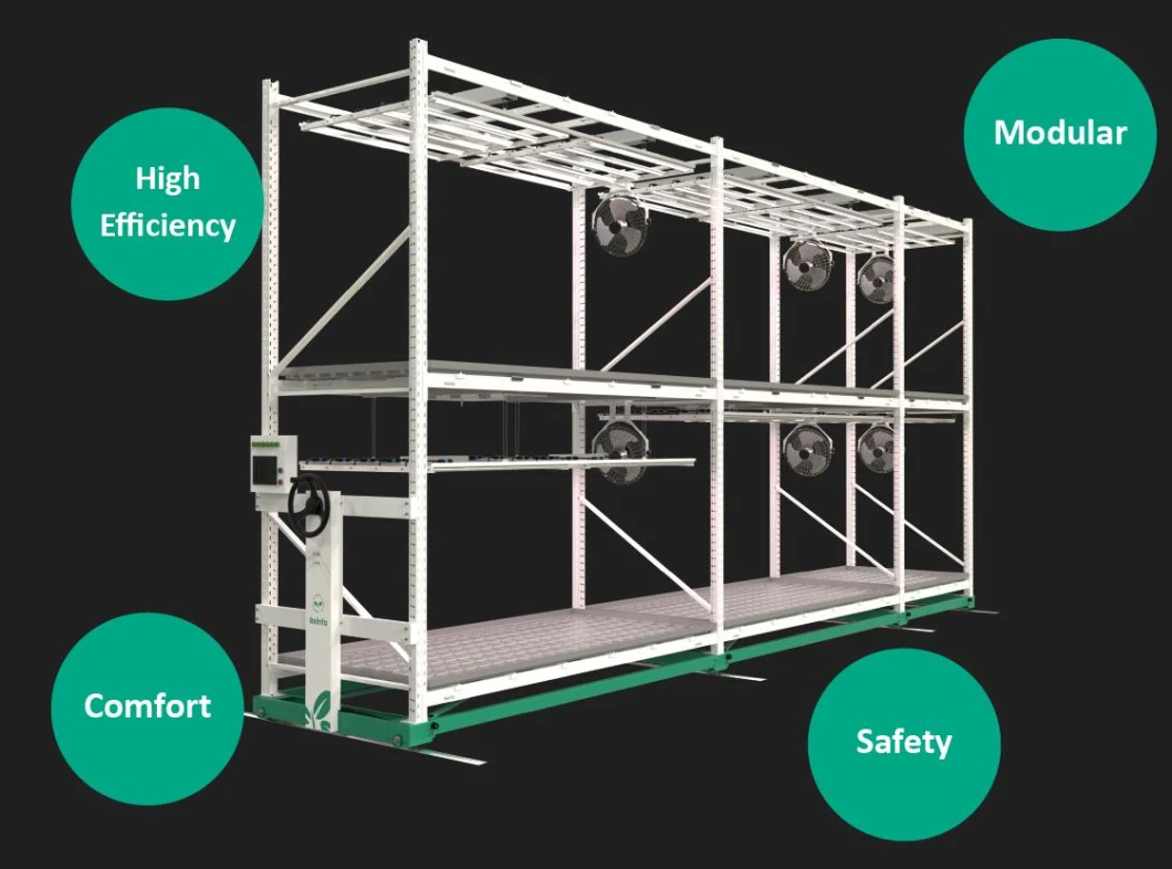 Microgreen Vertical Hydroponic Indoor Mobile Grow Rack System