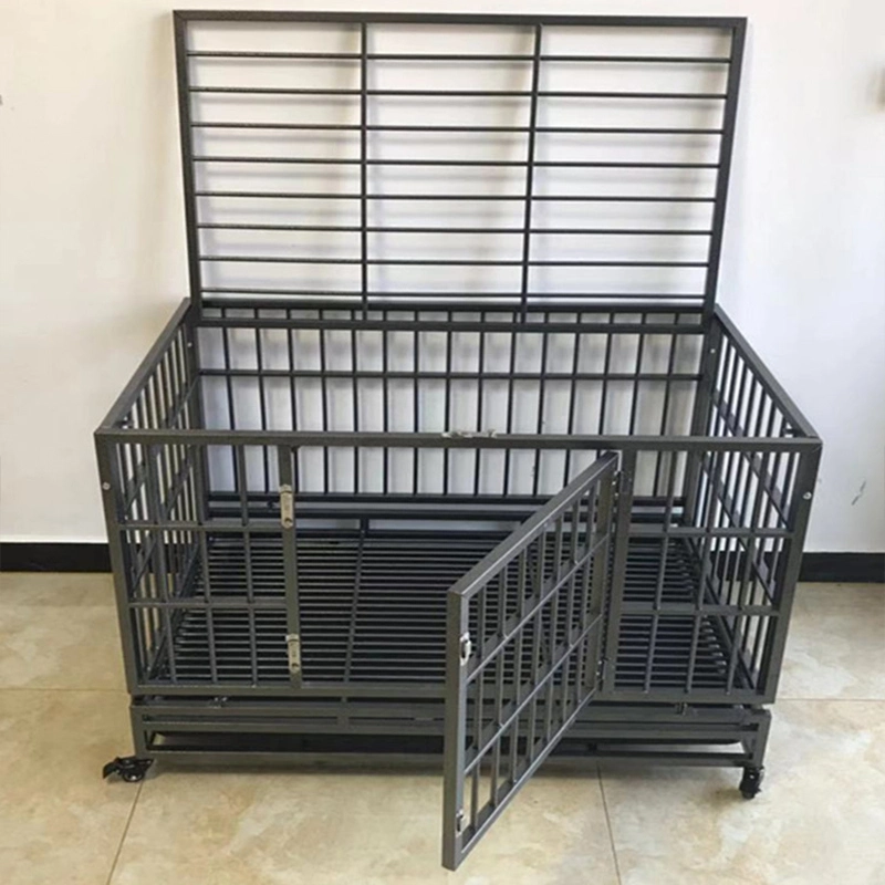 Folding Heavy Duty Metal Tube Dog Cage for Large Dogs