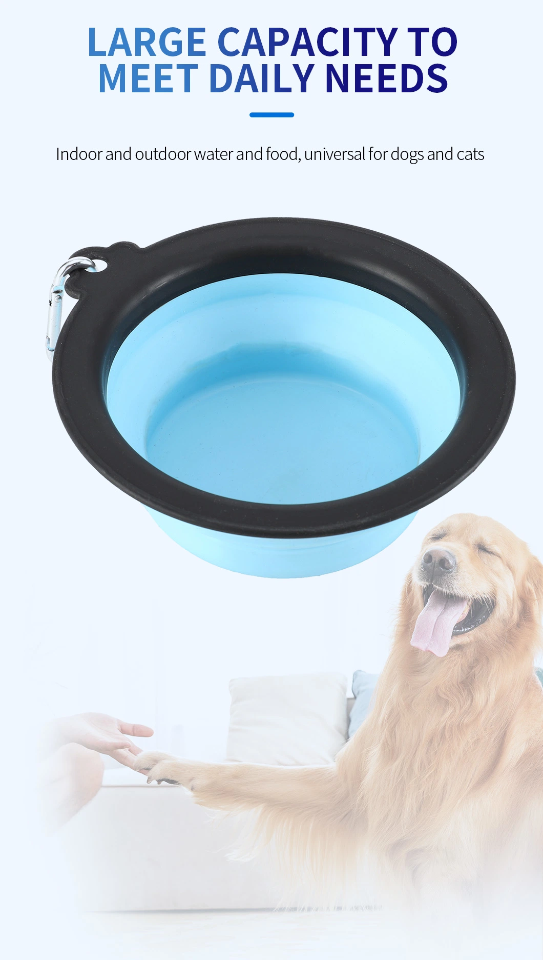 Factory Low Price High Quality Portable Pet Bowls Silicone Collapsible Pet Bowl for Cats Dogs