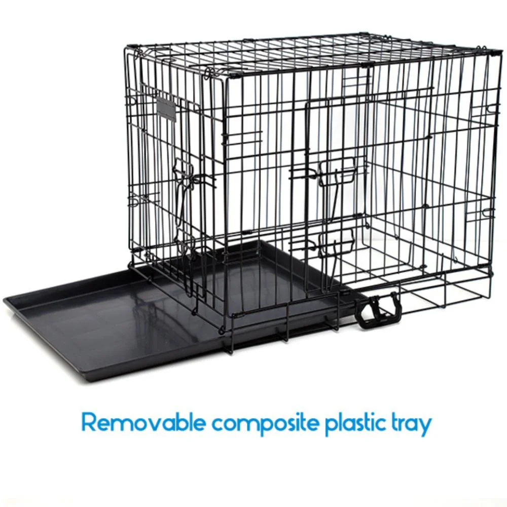 30-Inch Single Door Metal Folding Dog Crate with Removable Tray