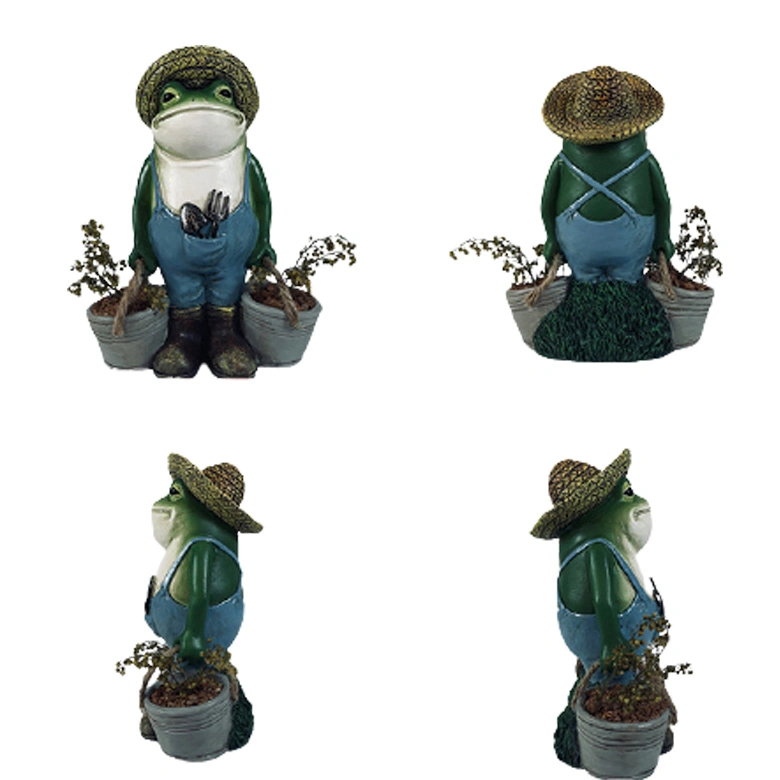 Wholesale Cut Animal Frog Flower Pots Animal Set Outdoor Resin Sculpture Ornaments Resin Crafts Garden Decor Plant Pot