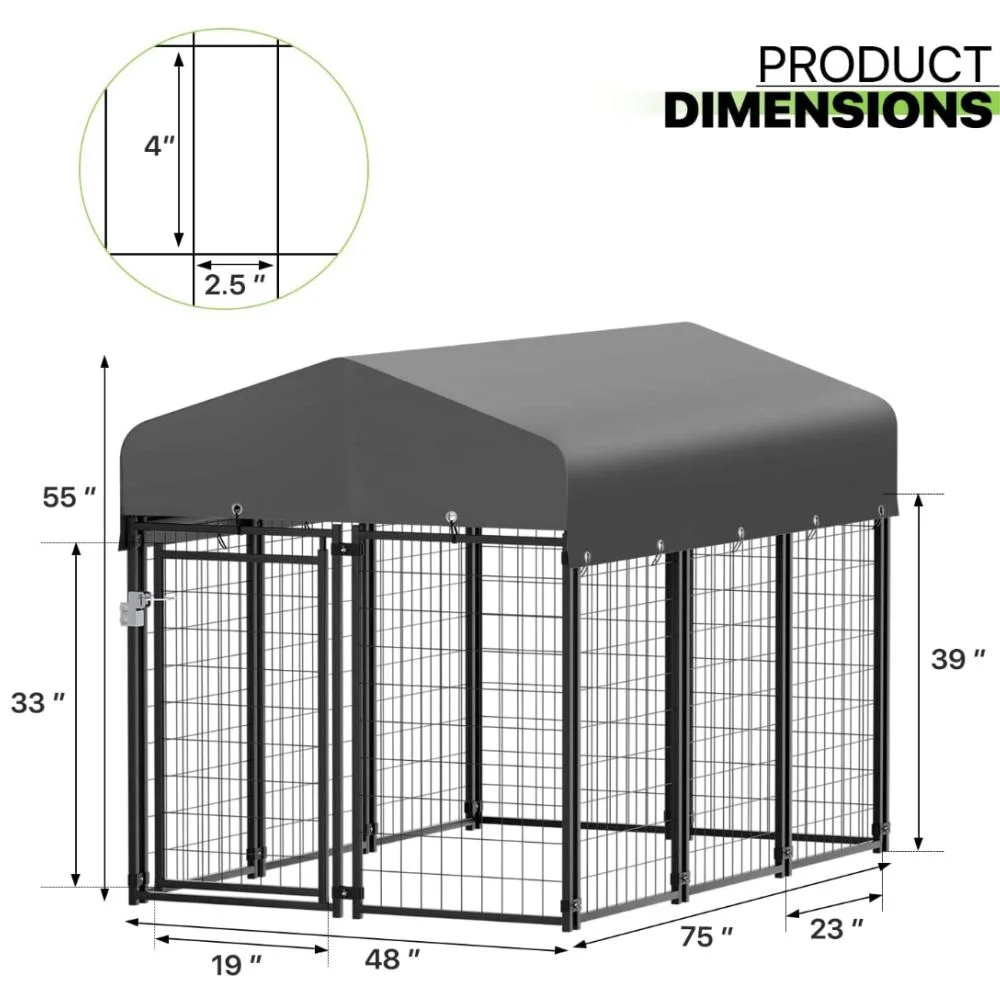 Outdoor Wire Dog Kennel Playpen Crate with Lockable Door for Small/Medium Dog or Puppy Playpen Rabbit Run House Enclosure