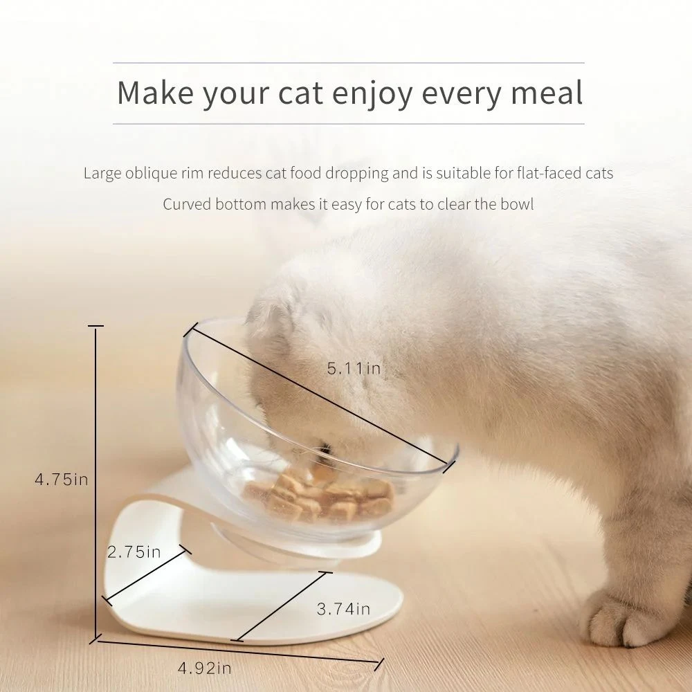 Cheap Elevated Pet Bowl with Stand Transparent Non Slip Cat Bowls