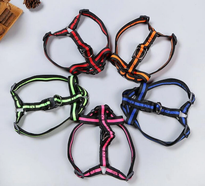 Colorful Harness Adjustable Pet Leash with Stainless Steel Buckles Puppy Dog Leash