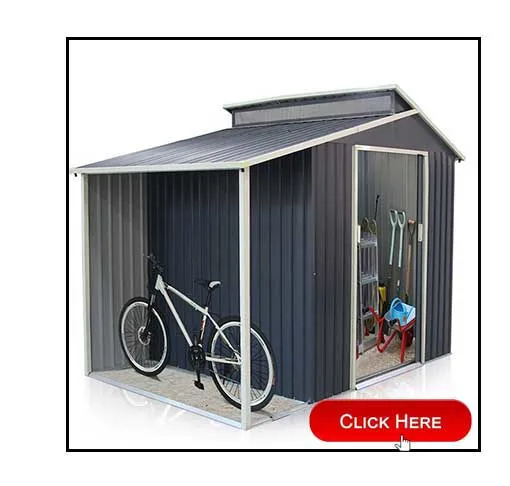 Double Slope Roof Tool Room Garden Storage Shed Tin House with Foundation
