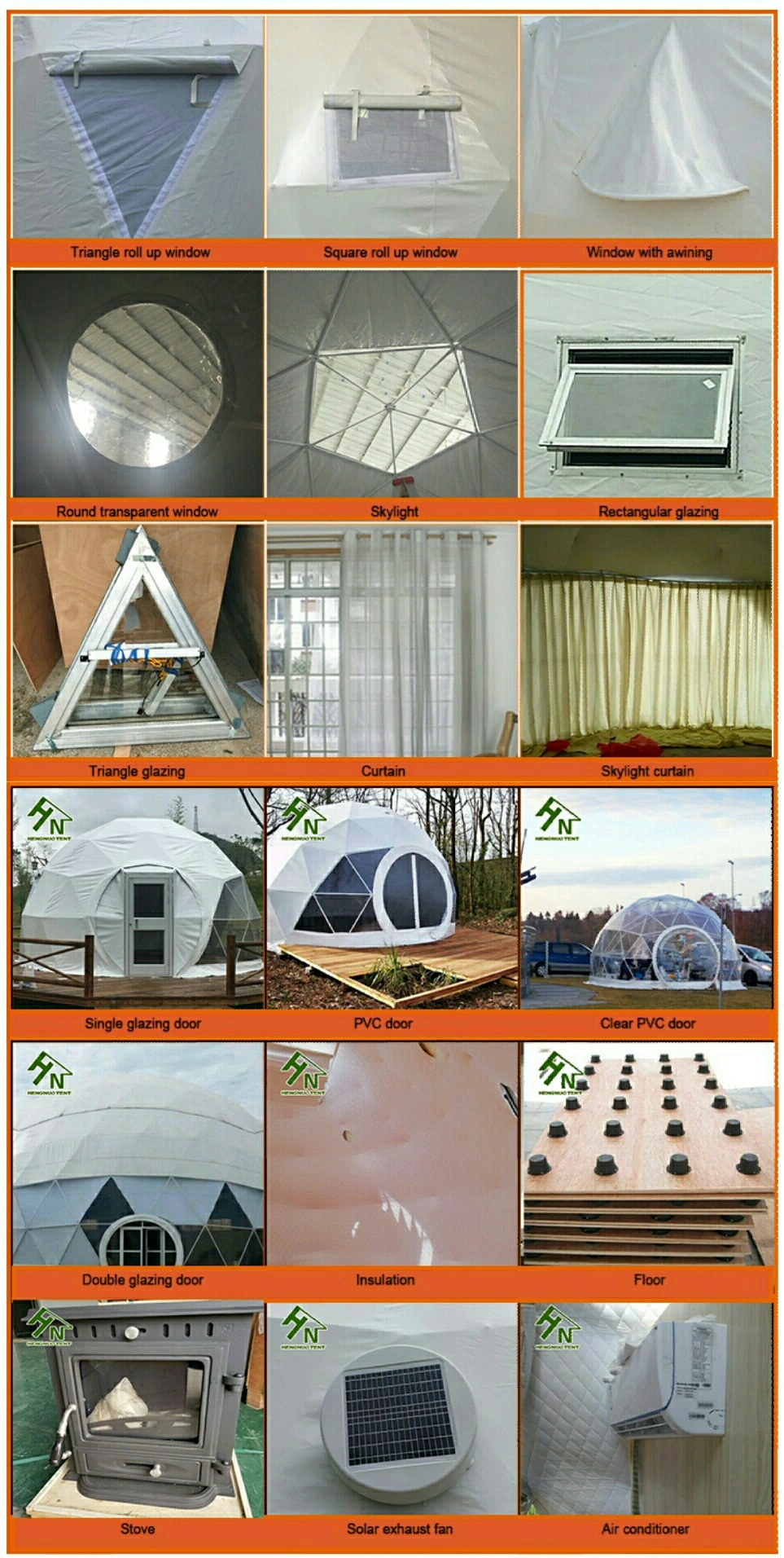 8m Steel Frame Permanent Winter Cold Weather Snow Dome House