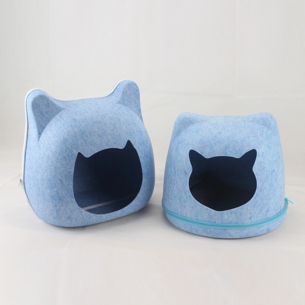 Blue Kitten Shape Pet Cage Donut Cat Tunnel Bed Pets House Amazon Hot Selling Cat Bed Visible Cat Cages for Outdoor Bag