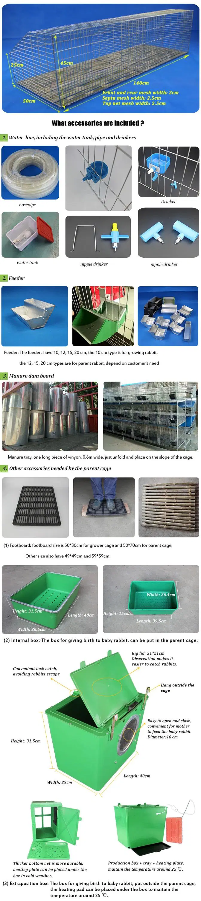 Commercial Outdoor Galvanized Wired Mesh Rabbit Breeding Cages For Philippine