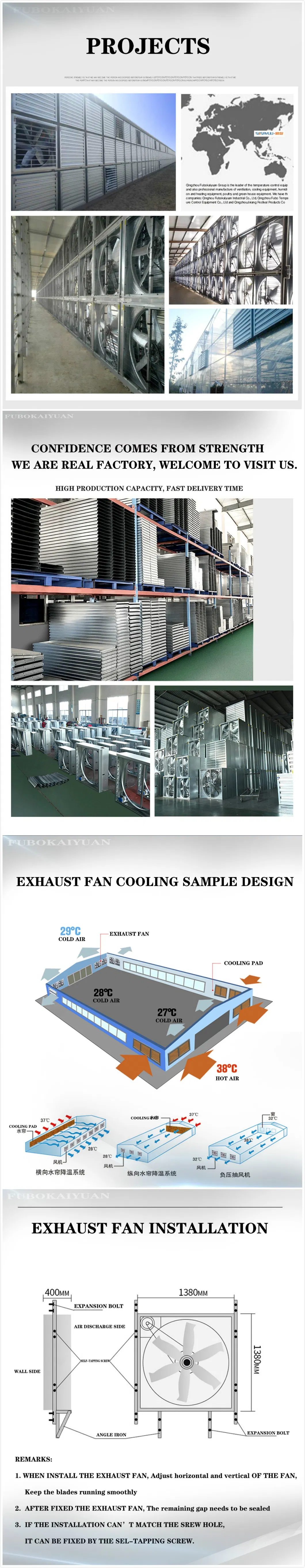 50inch Swing Drop Hammer Ventilation Exhaust Poulty Fan/Cooling Fan for Chickenhouse/Pig House/Greenhouse/Industry/Warehouse with CE