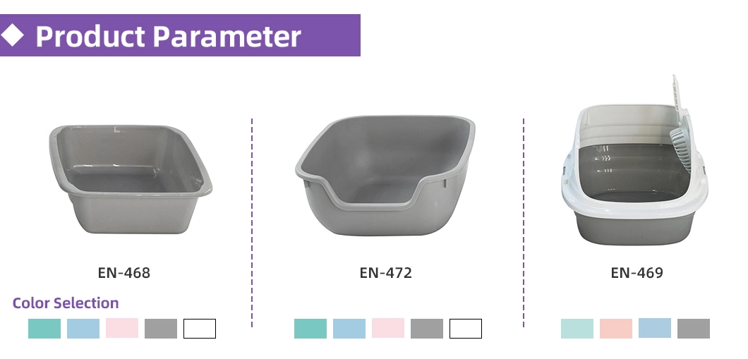 Eco-Friendly Polypropylene Lightweight Pet Cat Litter Tray Toilet Portable Large Space Cat Litter Box