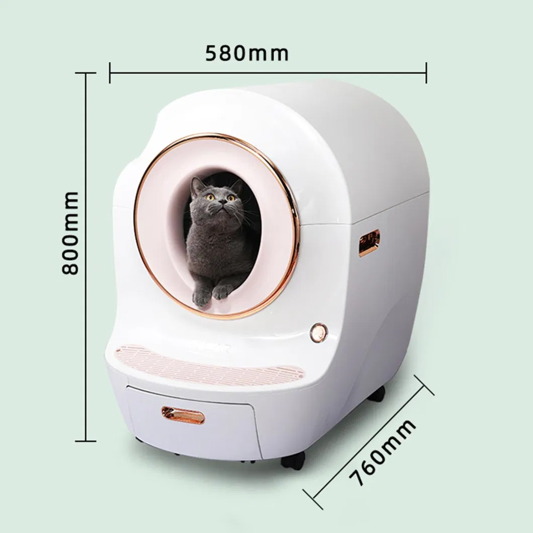 Automatic Cat Toilet Self Cleaning Cats Sandbox Smart Litter Box Closed with Cat