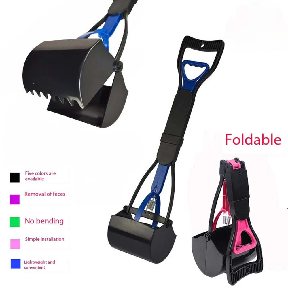 Pooper Scooper, Foldable Dog Pooper Scooper with Unbreakable Material and Durable Spring for Grass and Gravel