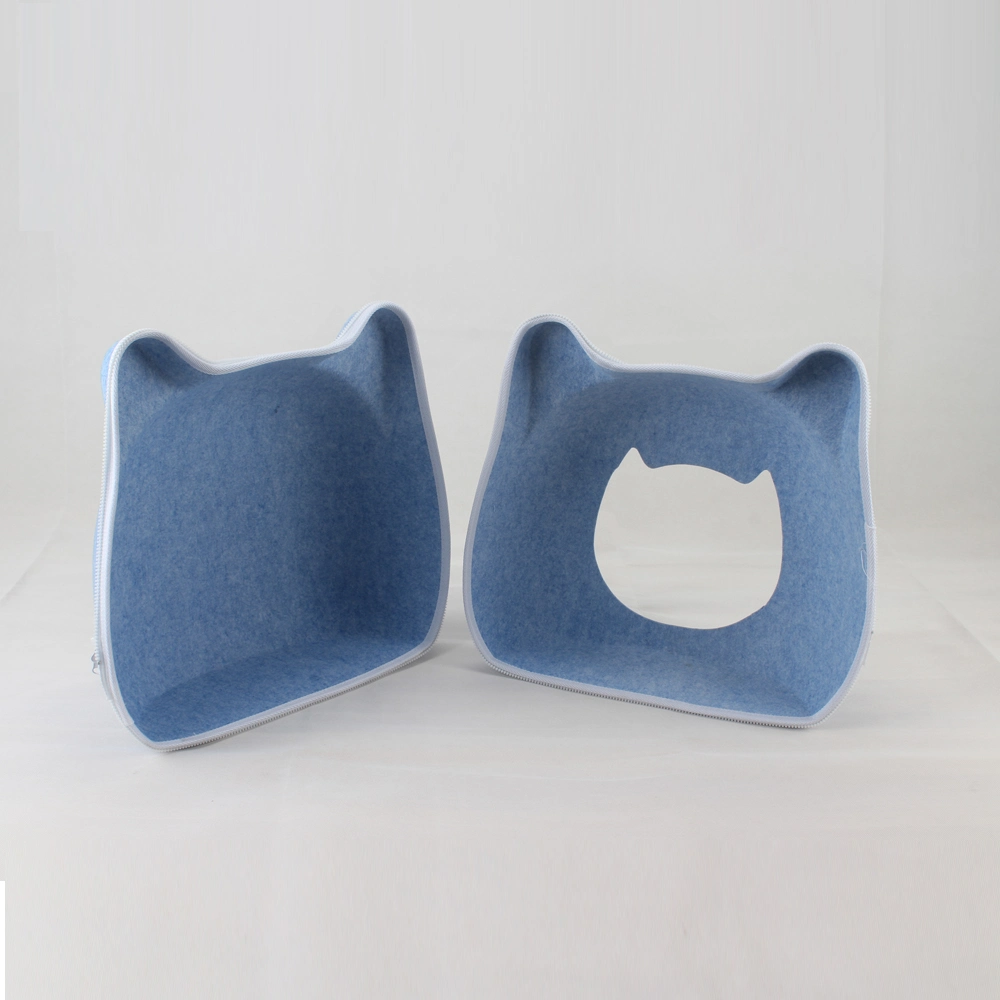 Blue Kitten Shape Pet Cage Donut Cat Tunnel Bed Pets House Amazon Hot Selling Cat Bed Visible Cat Cages for Outdoor Bag