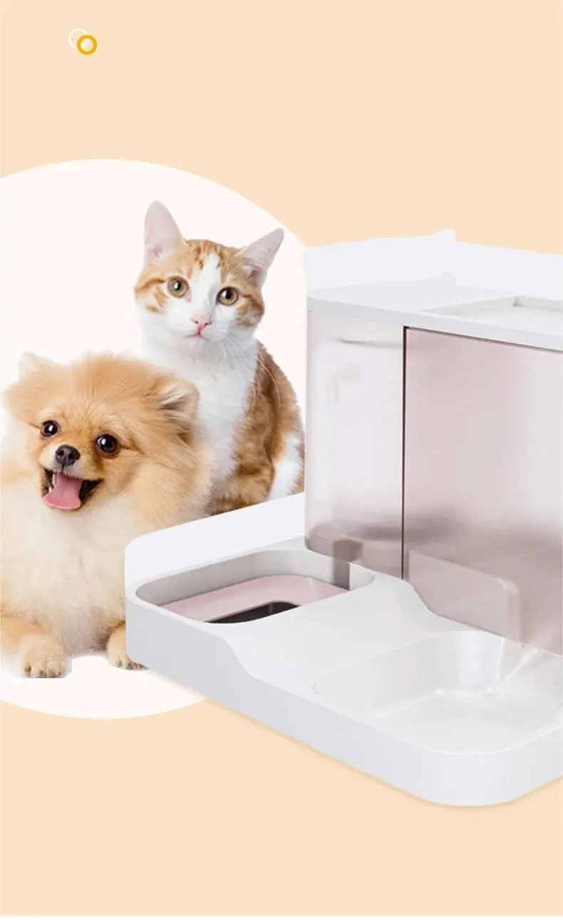 Automatic Feeder Cat Dog Food Bowl with Water Fountain Large Capacity Raised Stand Bowl