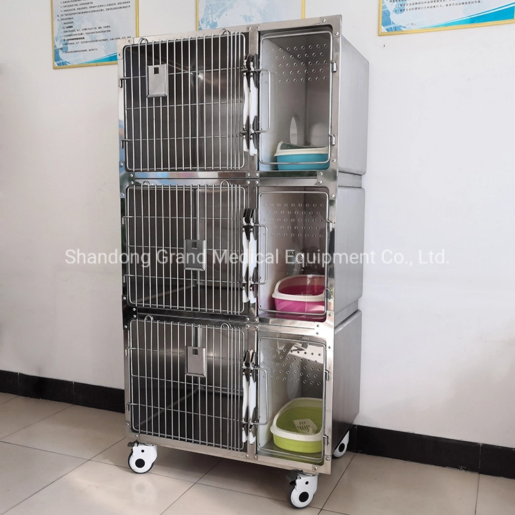 Hot Sale Large Pet Dog Cage Stainless Steel Dog and Cat Crate Heavy Duty Animal Vet House Cage