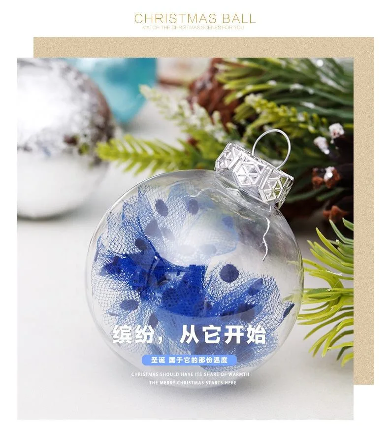 Christmas Decoration Supplies Outdoor Tree Ornament Blue White Christmas Ball