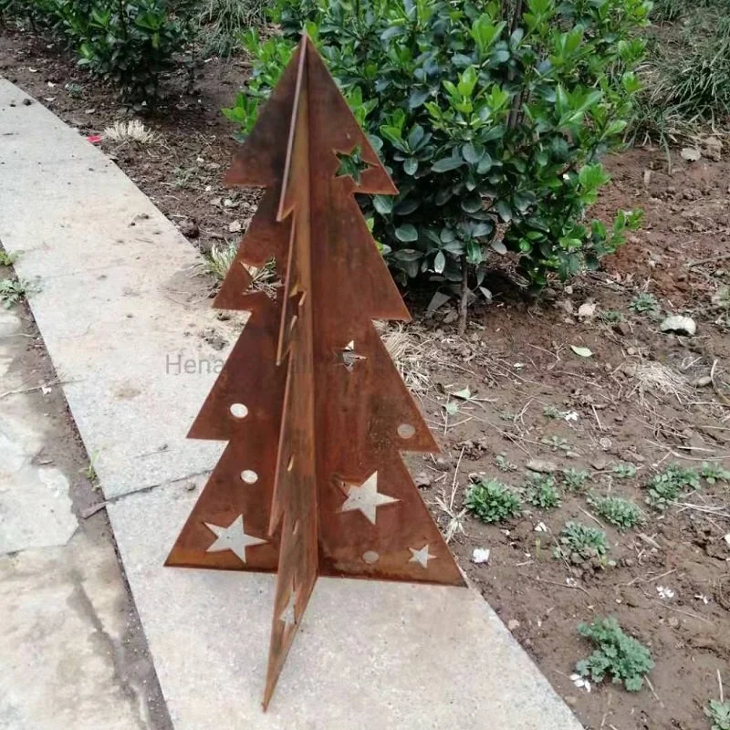 Garden Ornaments Rusty Metal Christmas Tree in Corten Steel
