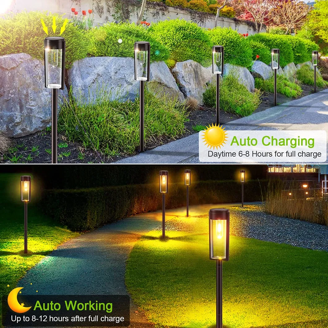 Solar Pathway Lights Outdoor Waterproof Garden Lights Solar Powered Landscape Path Lights for Yard Lawn Patio Walkway