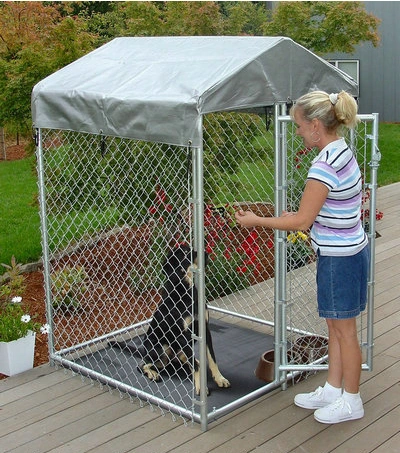Dog Kennel Heavy Duty Chain Link Pet Cage with Door