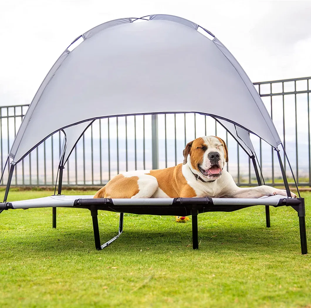 Outdoor Dog Bed Elevated Pet Cot with Canopy