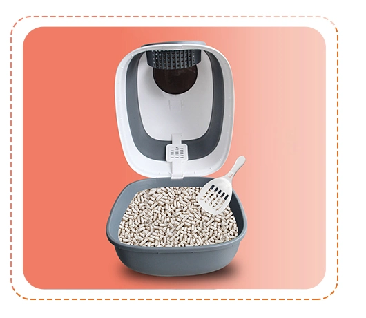 Semi-Enclosed Litter Box for Cats