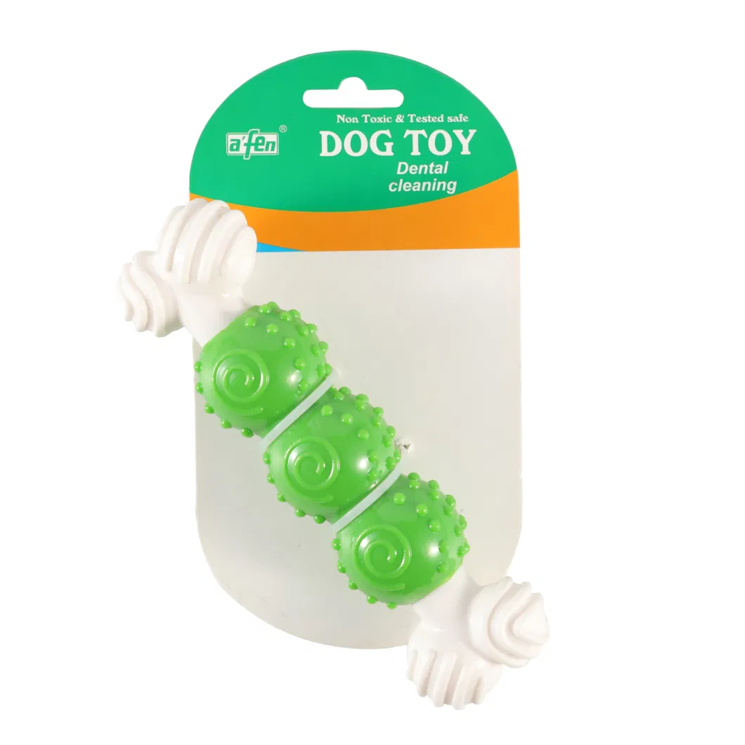 Green Color OEM Most Tough Dog Toys TPR Plastic Grind Teeth Aggressive Chewer Pet Toys