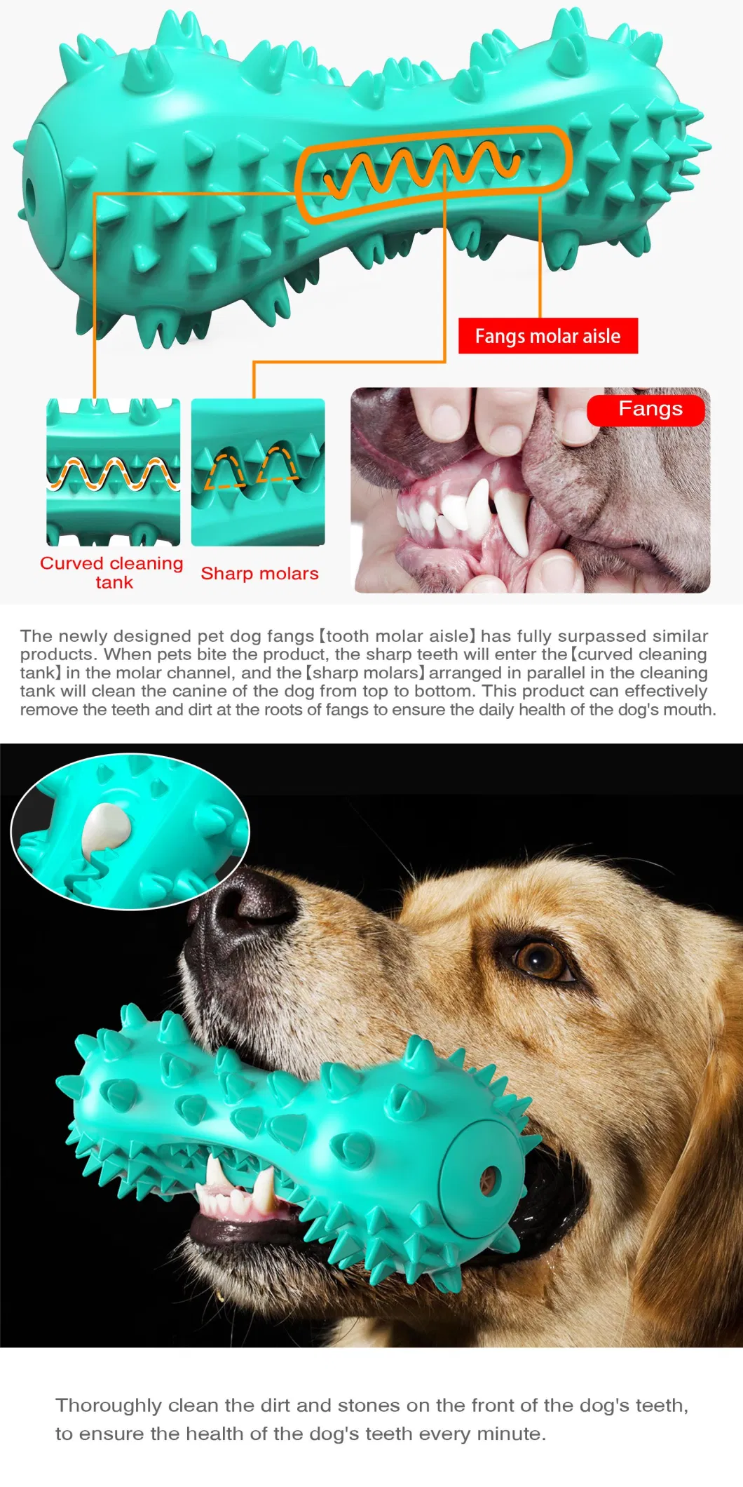 Voovpet Dog Chew Toys for Aggressive Chewers, Squeaky Dog Toys, Multifunction Teeth Cleaning and Gum Massage Toys for Medium Large Dogs.