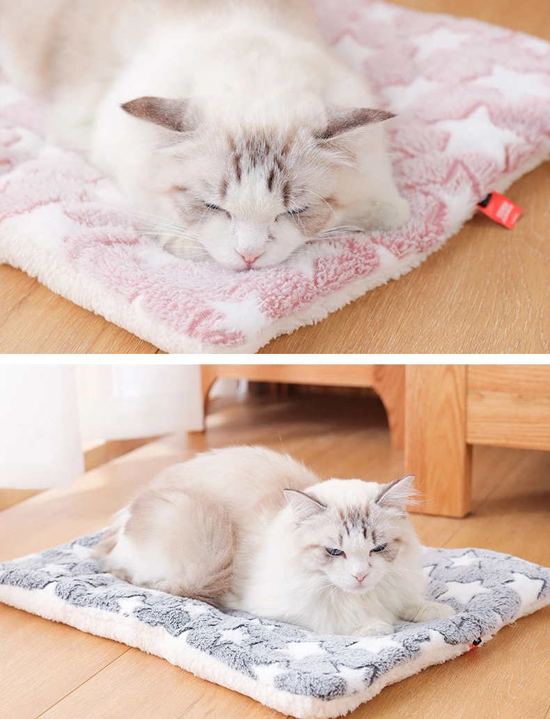 Double Sided Short Plush Cotton Pet Cushion Warm Seat Washable Pad Mat