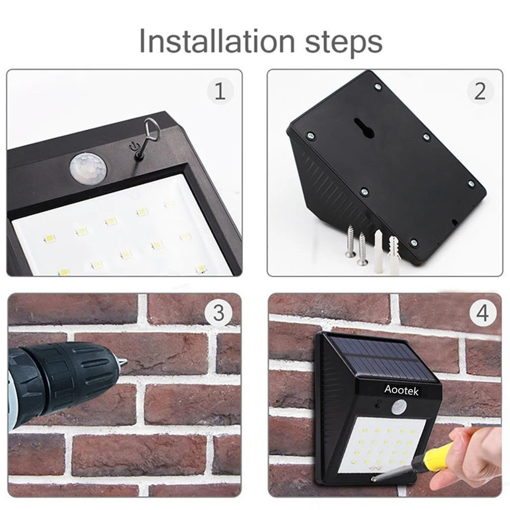 Bright Solar Power Outdoor LED Light Motion Activated Light for Garden Patio Path Pool Esg10092