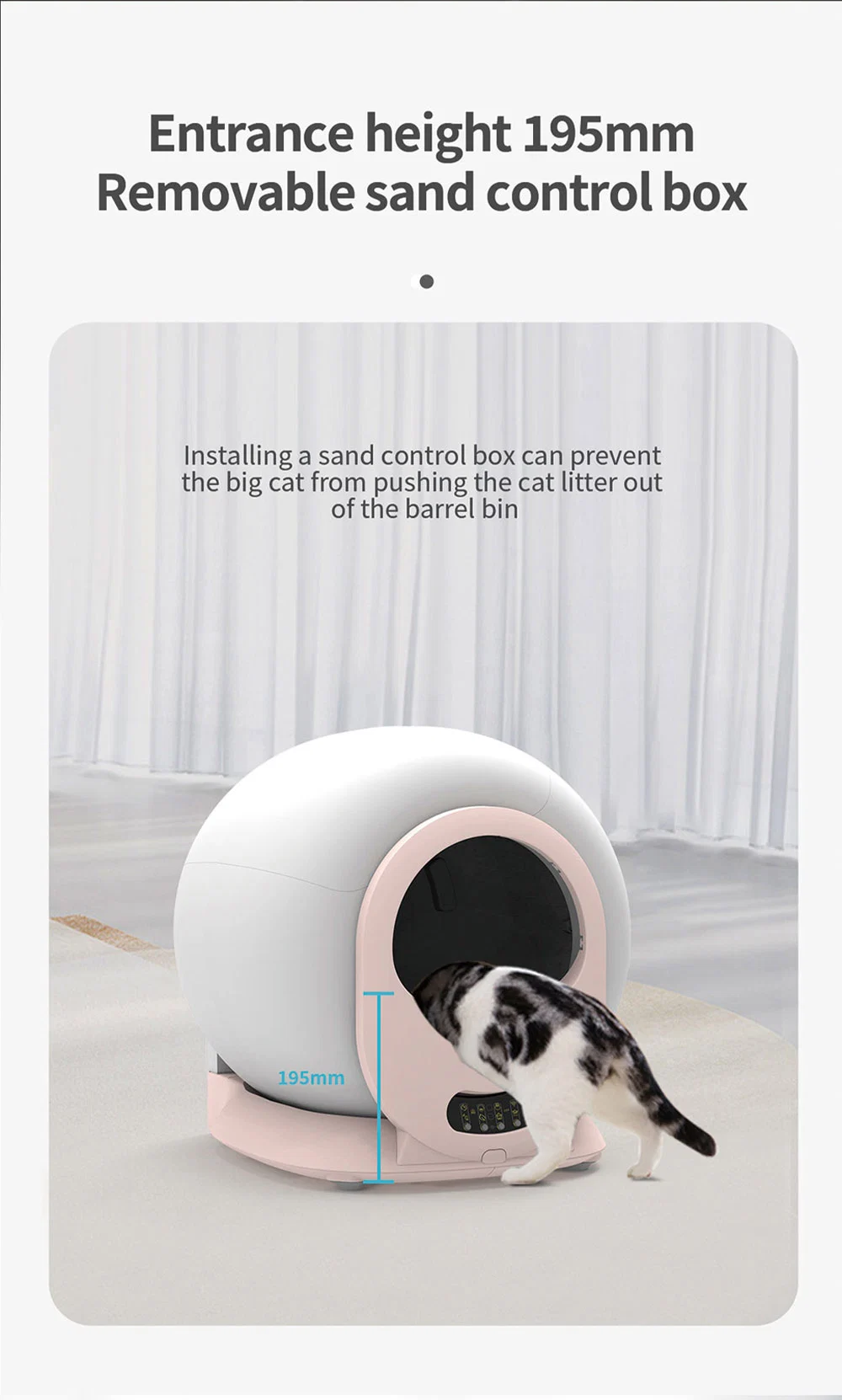 65L Electric Pet Product Intelligent APP Remote Control Self-Cleaning Cat Litter Box