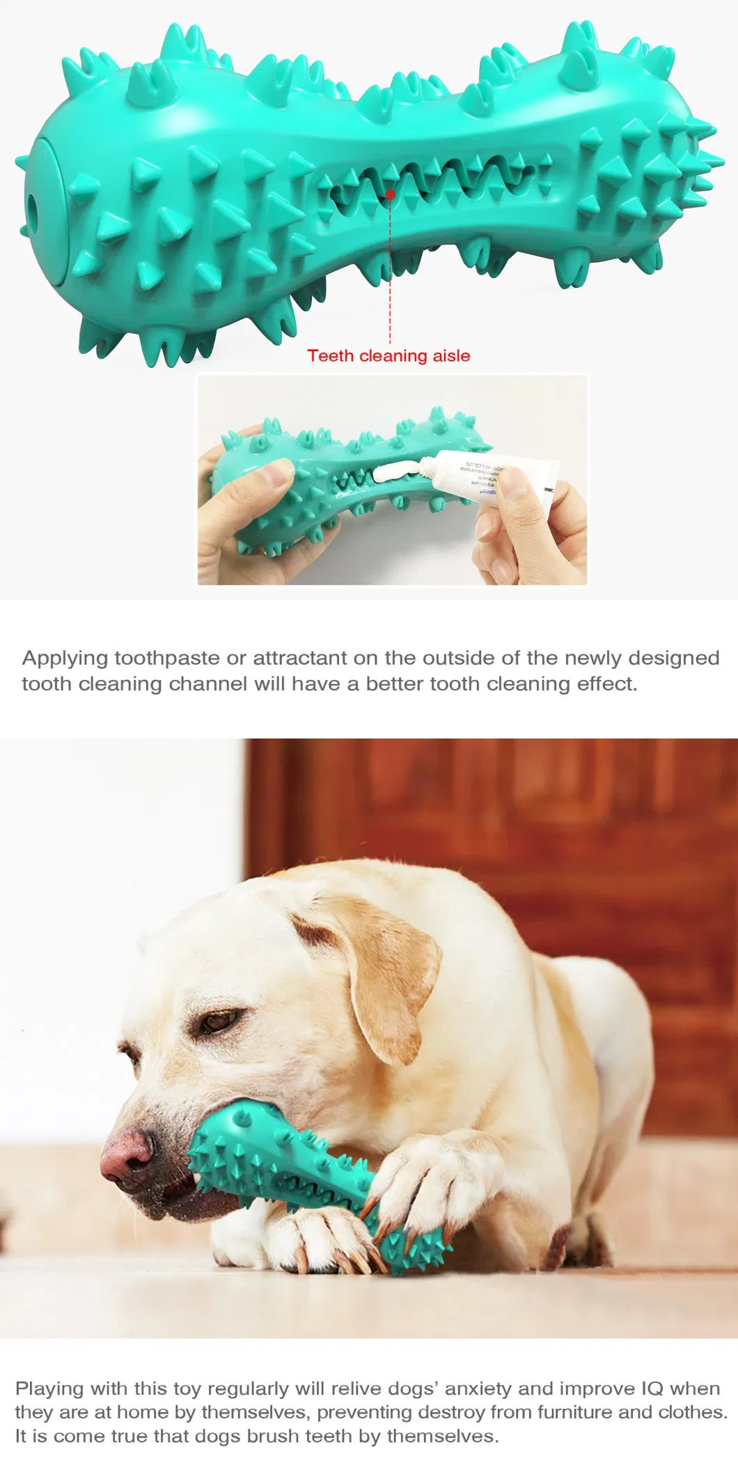 Voovpet Dog Chew Toys for Aggressive Chewers, Squeaky Dog Toys, Multifunction Teeth Cleaning and Gum Massage Toys for Medium Large Dogs.