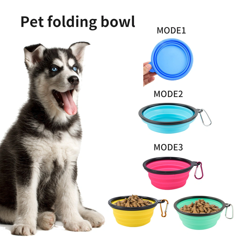 Silicone Multi-Functional Pet Licking Pad Collapsible Dog Food Bowl Water Bowl