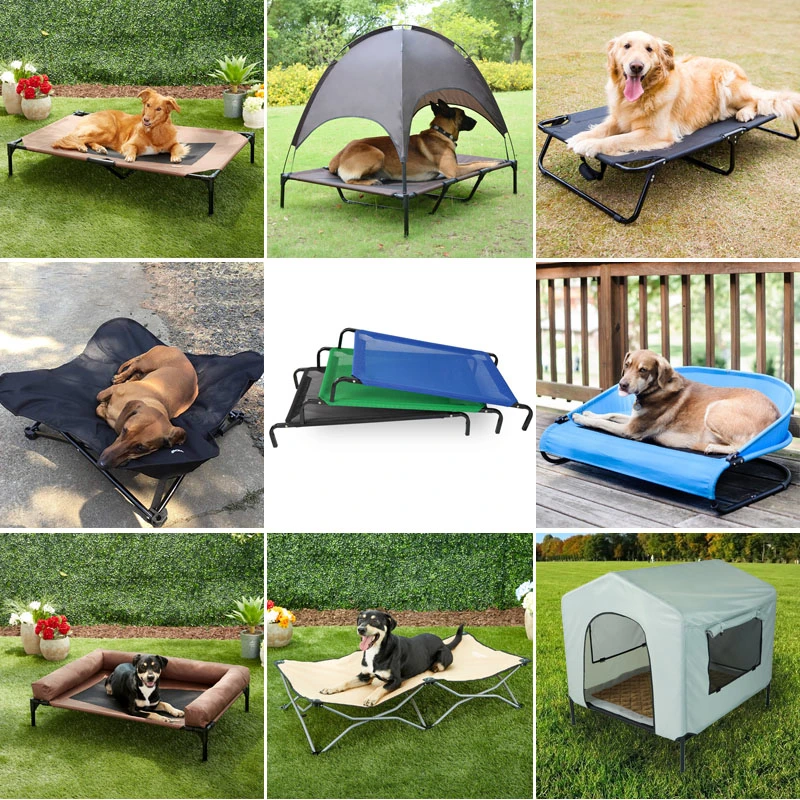 Outdoor Travel Dog Beds Elevated Pet Cot with Canopy Pet Carrier Dog Beds &amp; Accessories for Camping