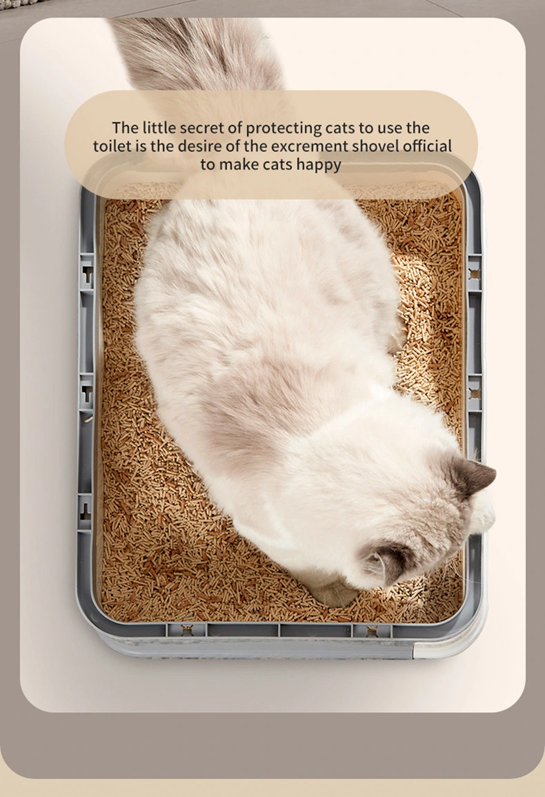 Top Entry Anti-Splashing with Pet Plastic Scoop Portable Cat Litter Box