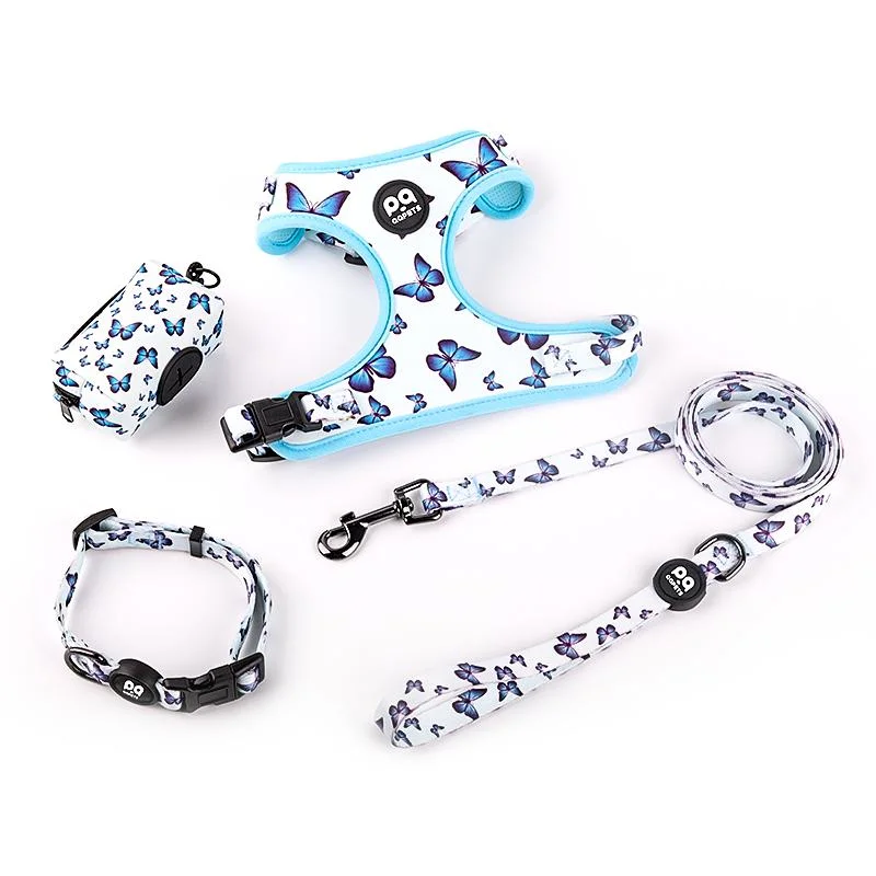 Hot Dog Collar and Leash Harness Set Sublimation Stylish Pet Harness