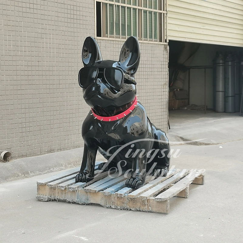 Outdoor Decoration Customized Color Large Resin Fiberglass French Bulldog Statue
