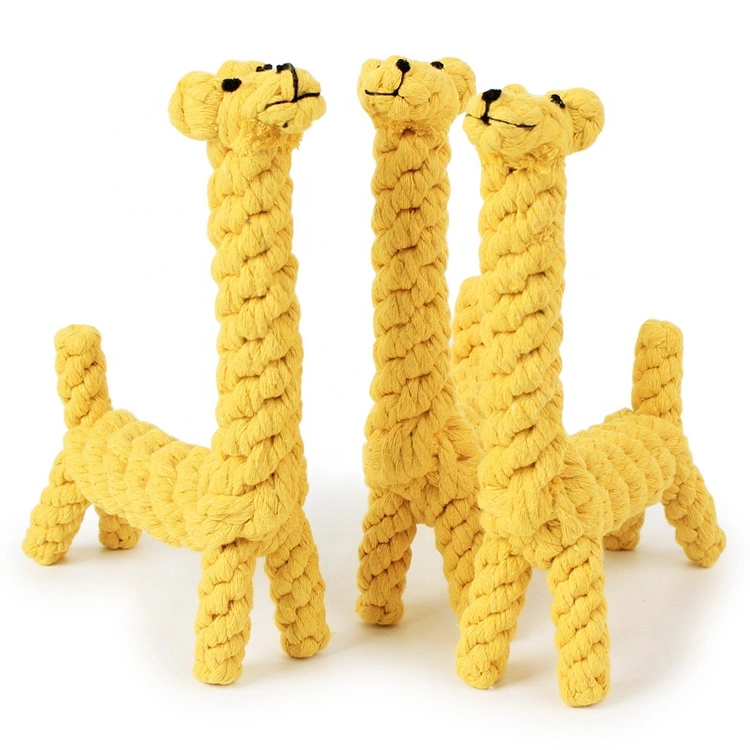 Cotton Rope Teeth Cleaning Chewing Giraffe Cute Pet Dog Toy
