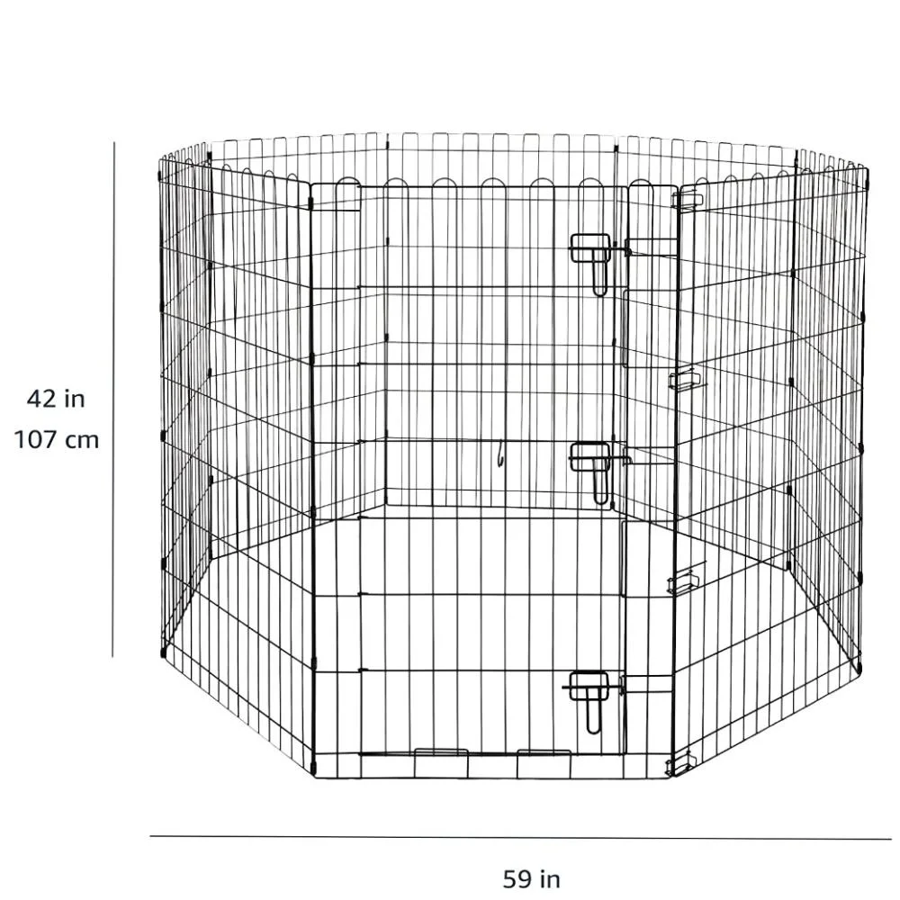 Large Dog Pen Indoor with Door 42 Inch for Cats Dogs Rabbits