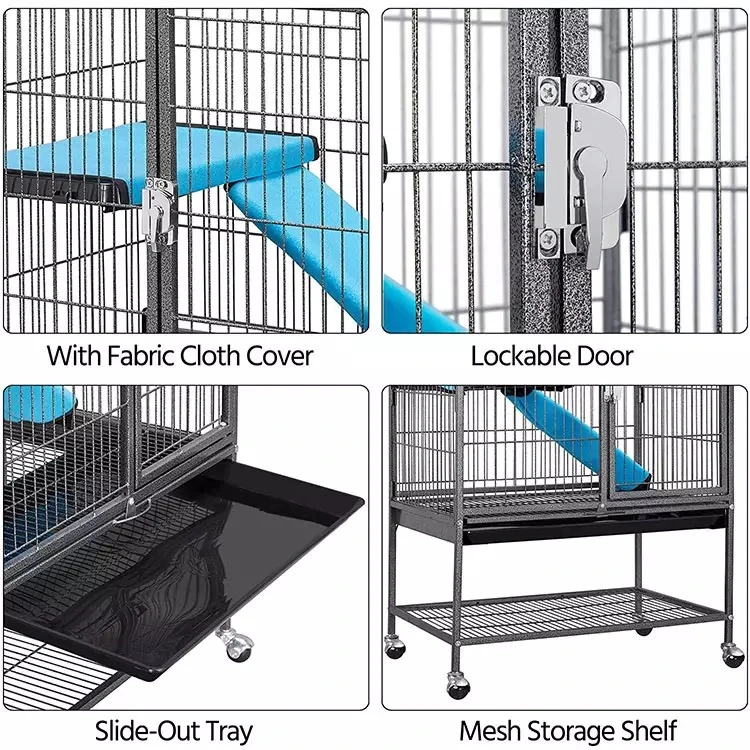 High Quality Top-Open Door with Stainless Steel Wire Small Pet Cage Outdoor Metal for Cat Rabbit Hamster Cage