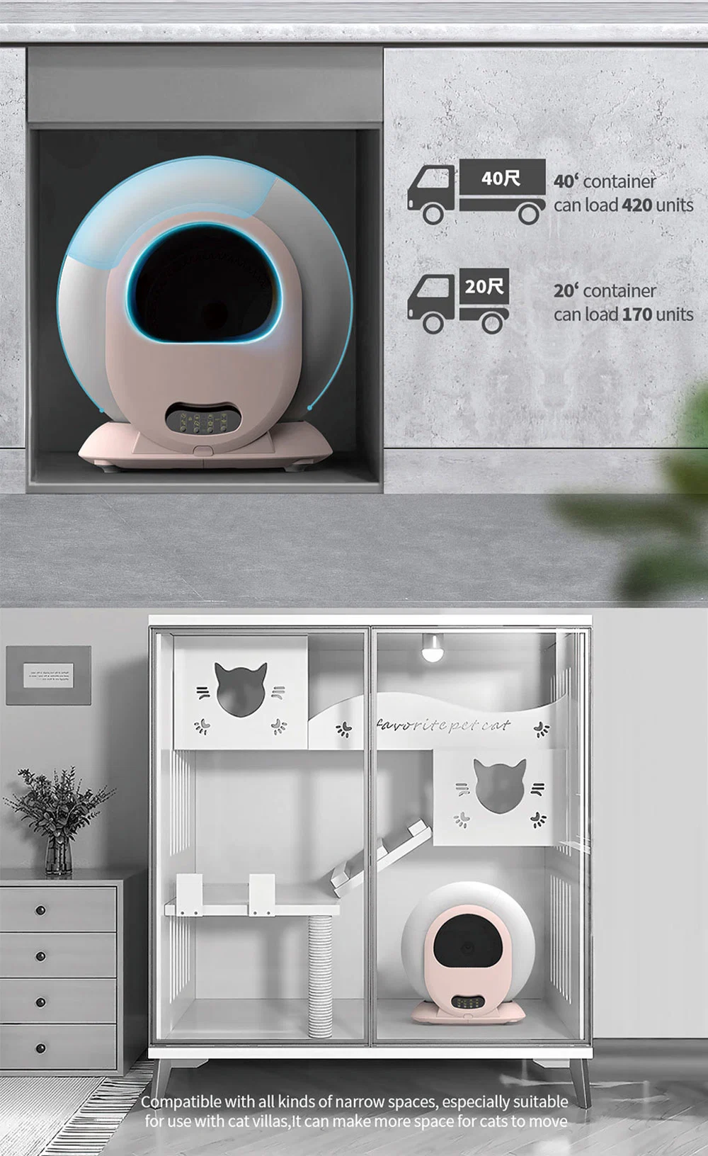 WiFi Type Tuya APP Control Intelligent Cat Sand Box Large Space Enclosed Self Cleaning Automatic Cat Litter Box for Cat Toilet